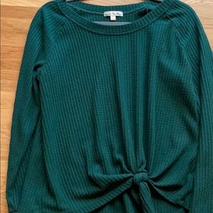 Nine Britton Billie Tie Front Brushed Knit Top